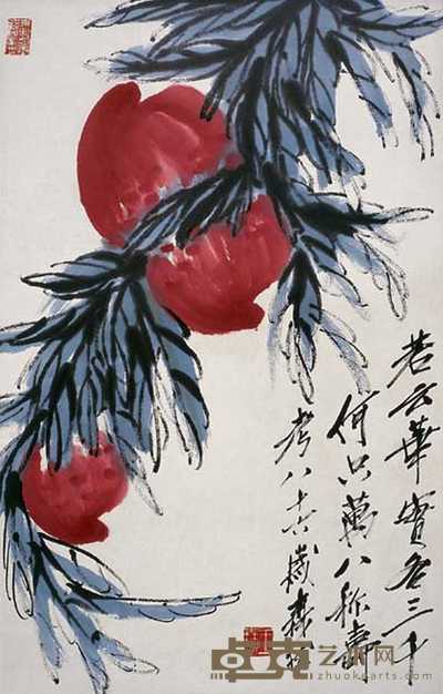 王森然 双寿 立轴 70×44cm